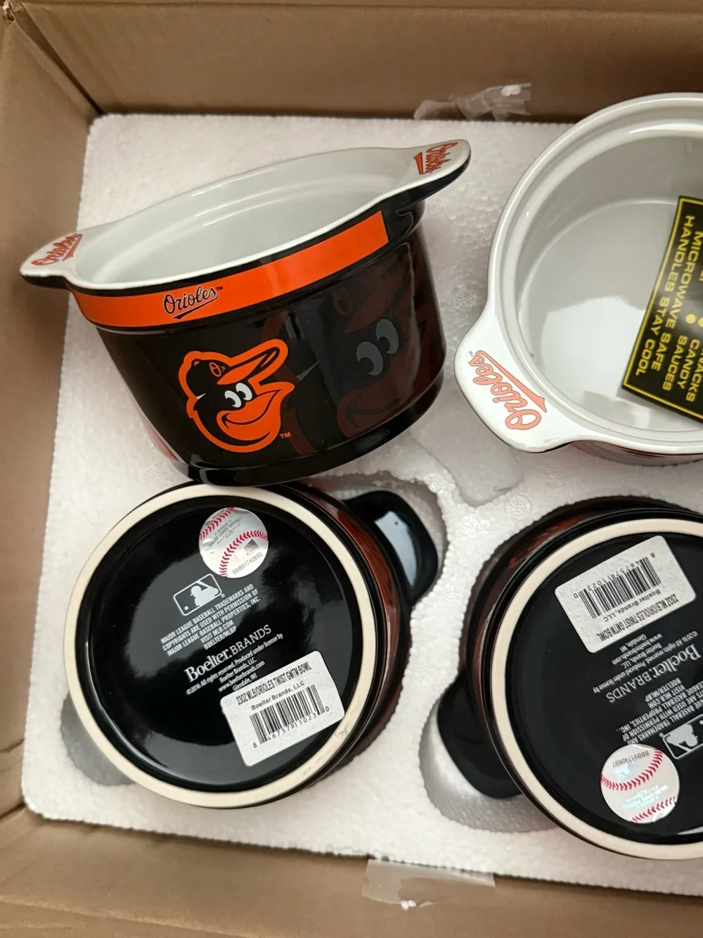 Baltimore Orioles Ceramic Game Time Bowl Set - Orange & Black